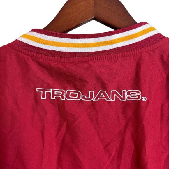 SOLD Vintage USC Trojans Men's Size XL Windbreaker Pullover Jacket V Neck - Picture 7 of 11